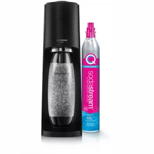 Machine à soda SODASTREAM Terra noire pack 1 bouteille + 1 recharge + 2 Sirops OFFERT