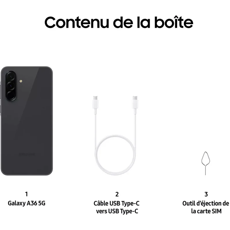 Smartphone SAMSUNG Galaxy A36 Noir 256Go 5G – Image 3